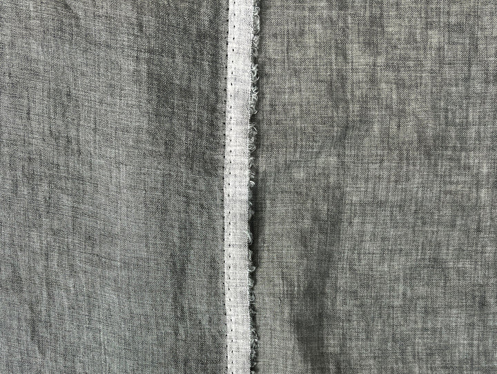 100% Linen Soft&Crisp Fabric 21s Vintage Chambray Greenish gray 8343