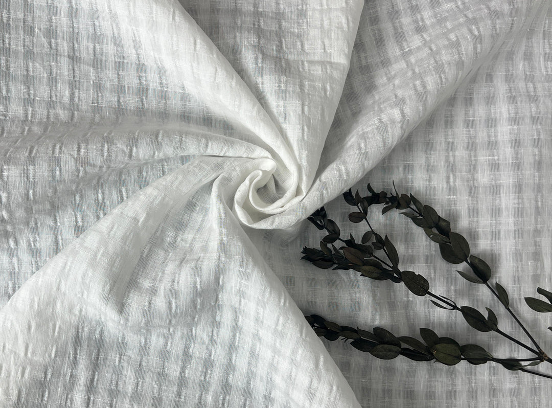 Subtle Seersucker | Linen Cotton Gingham Fabric 8300 8301