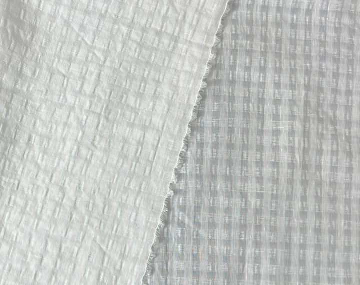 Subtle Seersucker | Linen Cotton Gingham Fabric 8300 8301