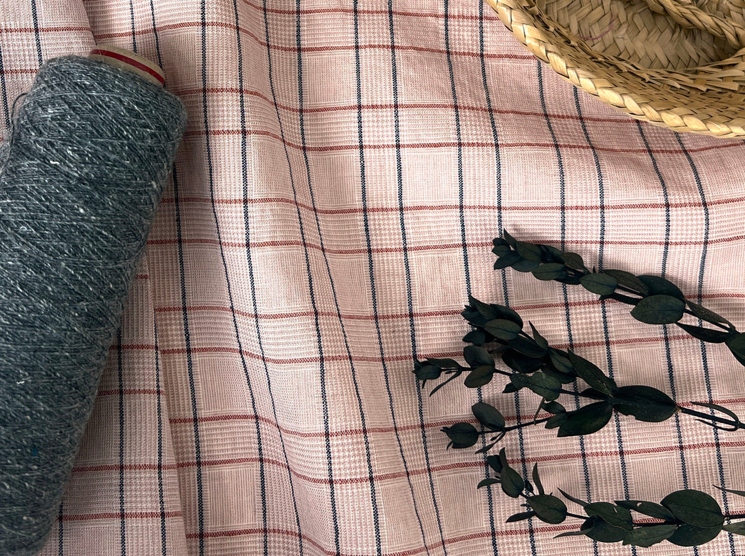 Lightweight Glen Plaid | Linen Cotton Blend Fabric 7798 7799 8060