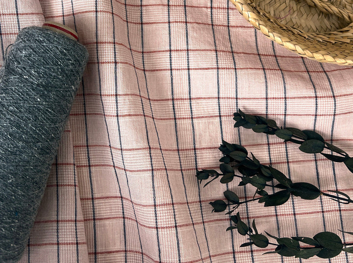 Lightweight Glen Plaid | Linen Cotton Blend Fabric 7798 7799 8060