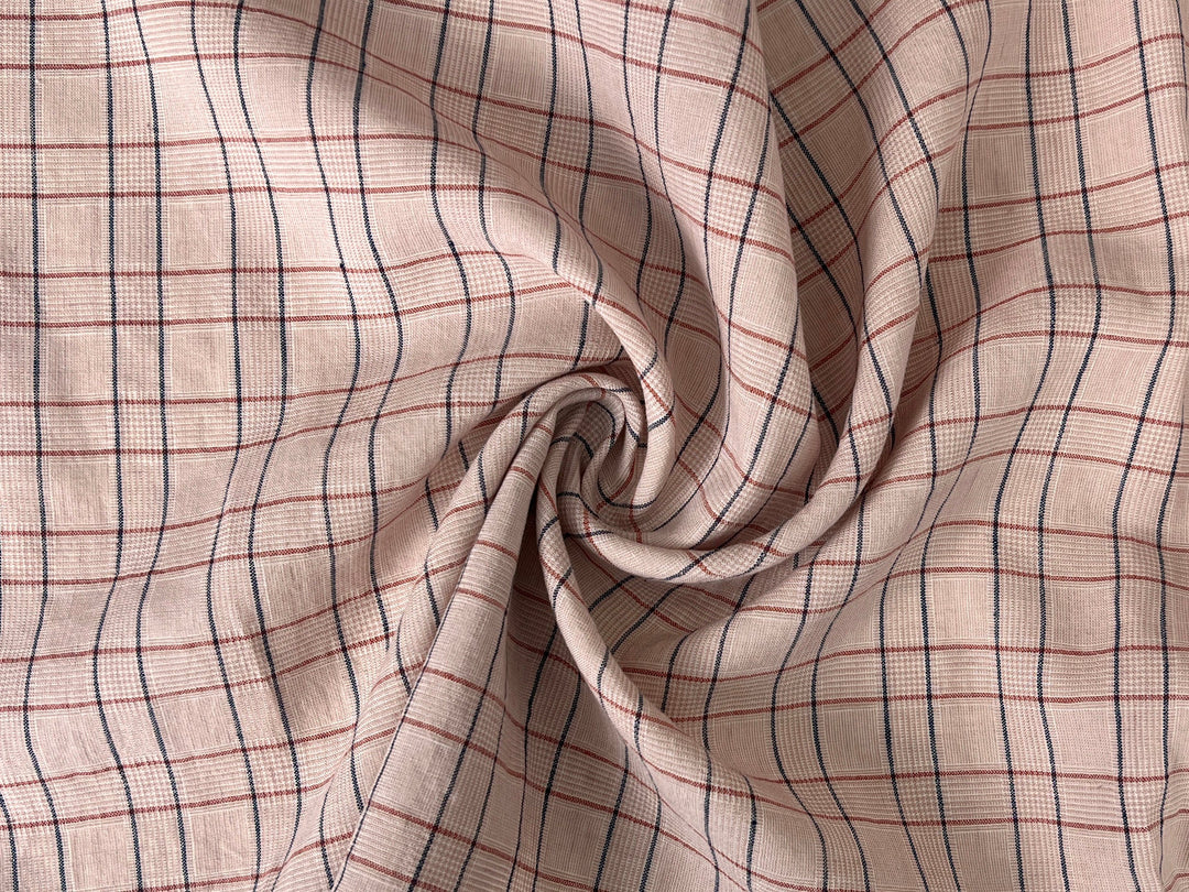 Lightweight Glen Plaid | Linen Cotton Blend Fabric 7798 7799 8060