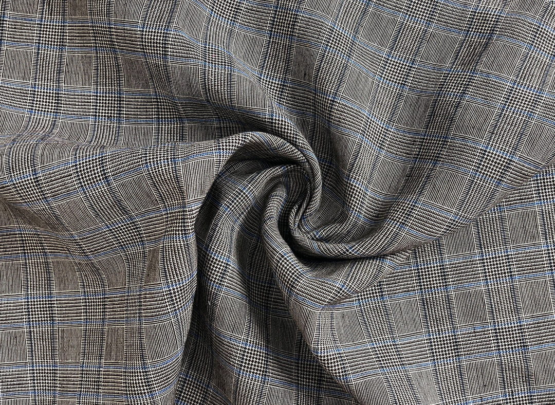 Lightweight Glen Plaid | Linen Cotton Blend Fabric 7798 7799 8060