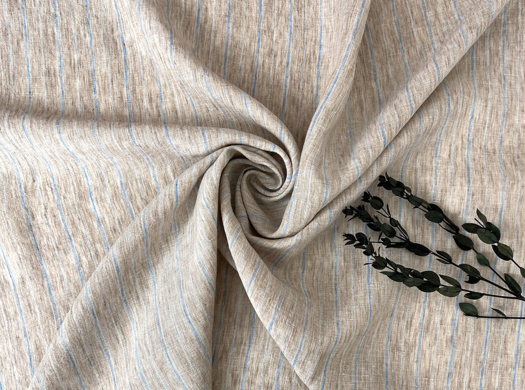 100% Linen Fabric Delave Stripe  Lightweight 7500 7501 7751 7723 7724
