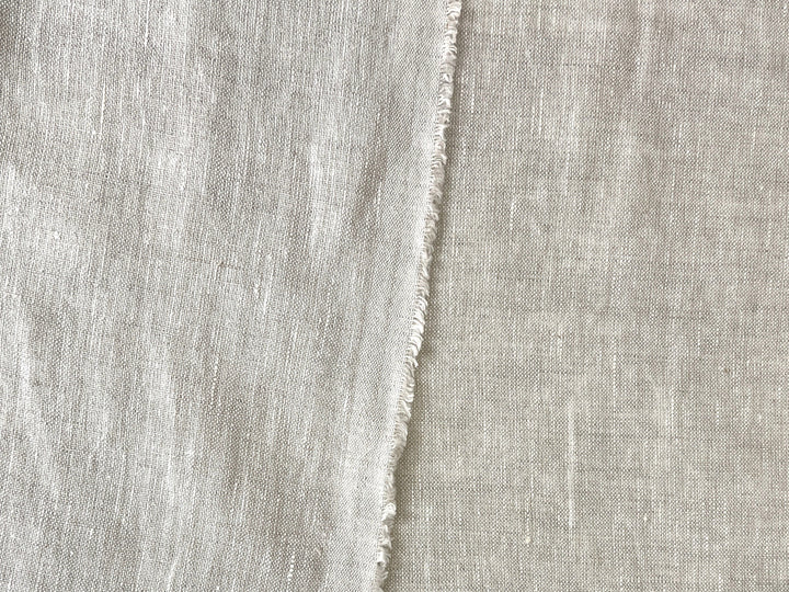 100% Linen Fabric – Medium to Heavyweight, Soft Finish Natural(light) 8236