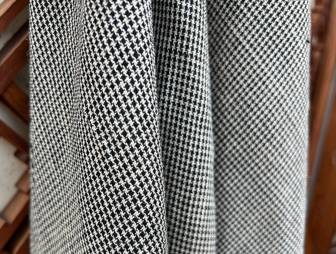 Linen Rayon Micro Houndstooth Fabric – Pre-Washed Starcheck 8385