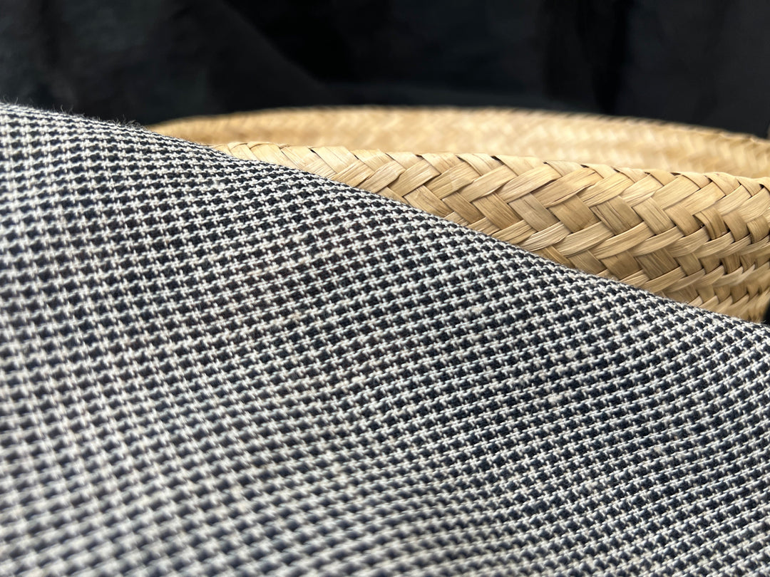 Linen Rayon Micro Houndstooth Fabric – Pre-Washed Starcheck 8385