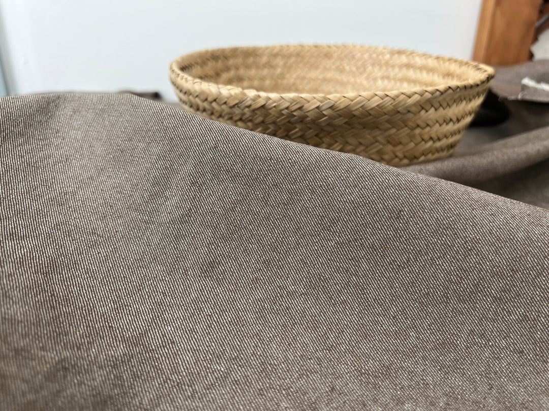Two-Tone High-Density Twill Fabric | Linen Cotton Blend | Medium-Heavy Weight 8424 8425 8426