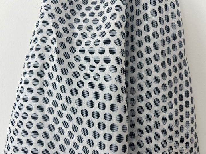 100% Ramie Fabric with Micro-Stripe Polka Dot Print, Lightweight 4776 8456 8457 8458