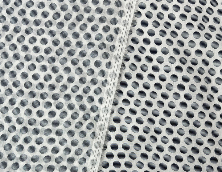 100% Ramie Fabric with Micro-Stripe Polka Dot Print, Lightweight 4776 8456 8457 8458