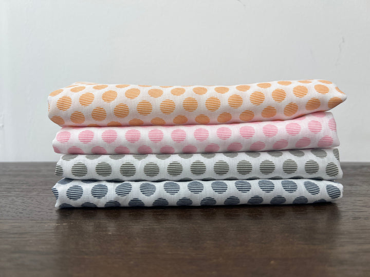 100% Ramie Fabric with Micro-Stripe Polka Dot Print, Lightweight 4776 8456 8457 8458