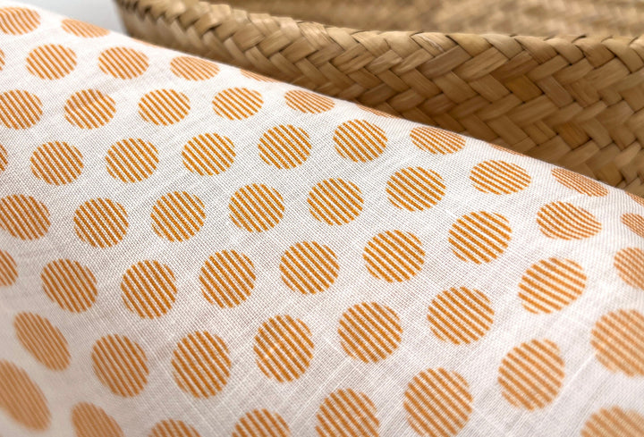 100% Ramie Fabric with Micro-Stripe Polka Dot Print, Lightweight 4776 8456 8457 8458