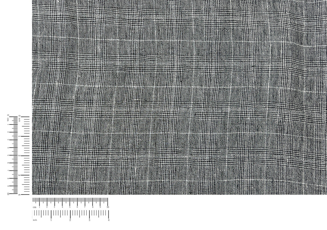 High Twisted Linen Polyester Glen Check Fabric (6068)