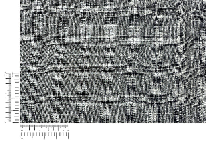 High Twisted Linen Polyester Glen Check Fabric (6068)
