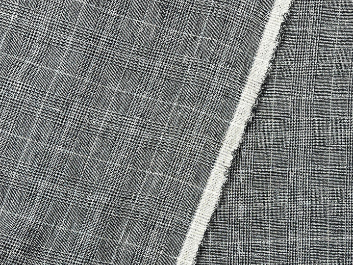 High Twisted Linen Polyester Glen Check Fabric (6068)