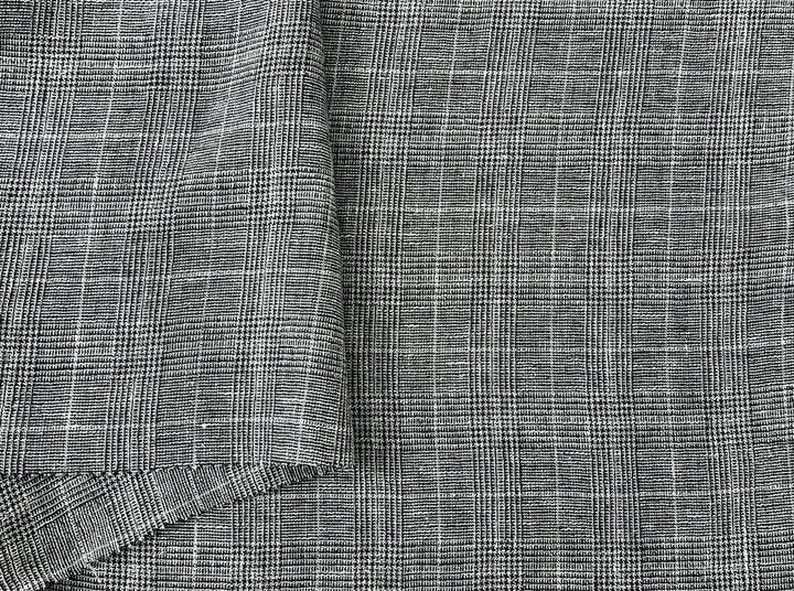 High Twisted Linen Polyester Glen Check Fabric (6068)