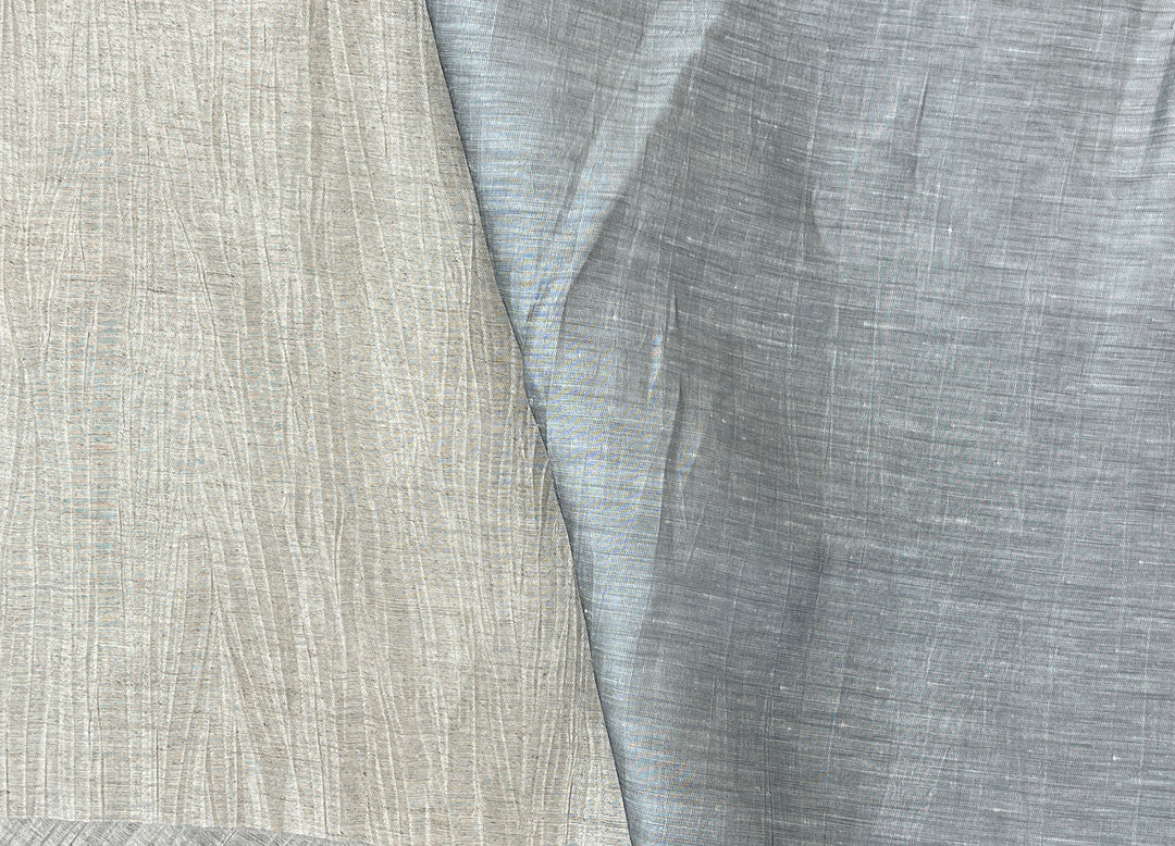 Textured Crushed Linen Blend Fabric | Creased Wrinkle Effect | 54"