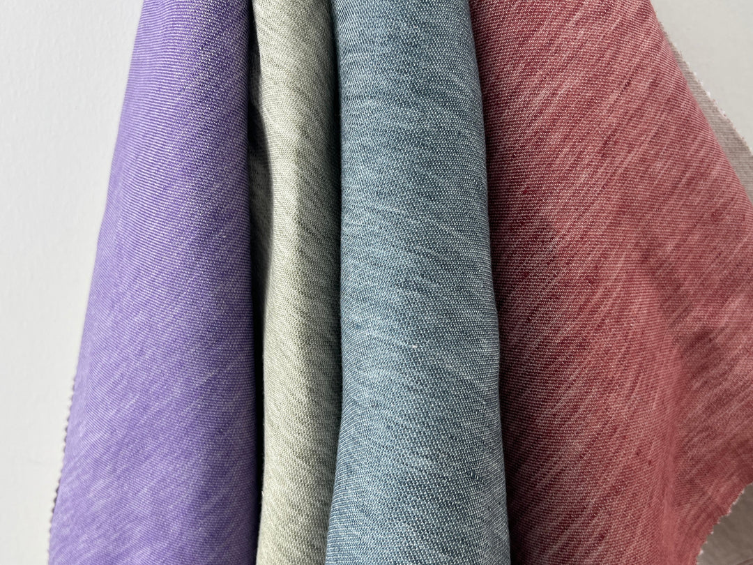 Double-Face Linen Cotton Fabric | Two-Tone Reversible Weave | 52" 6953 6954 6955 6956