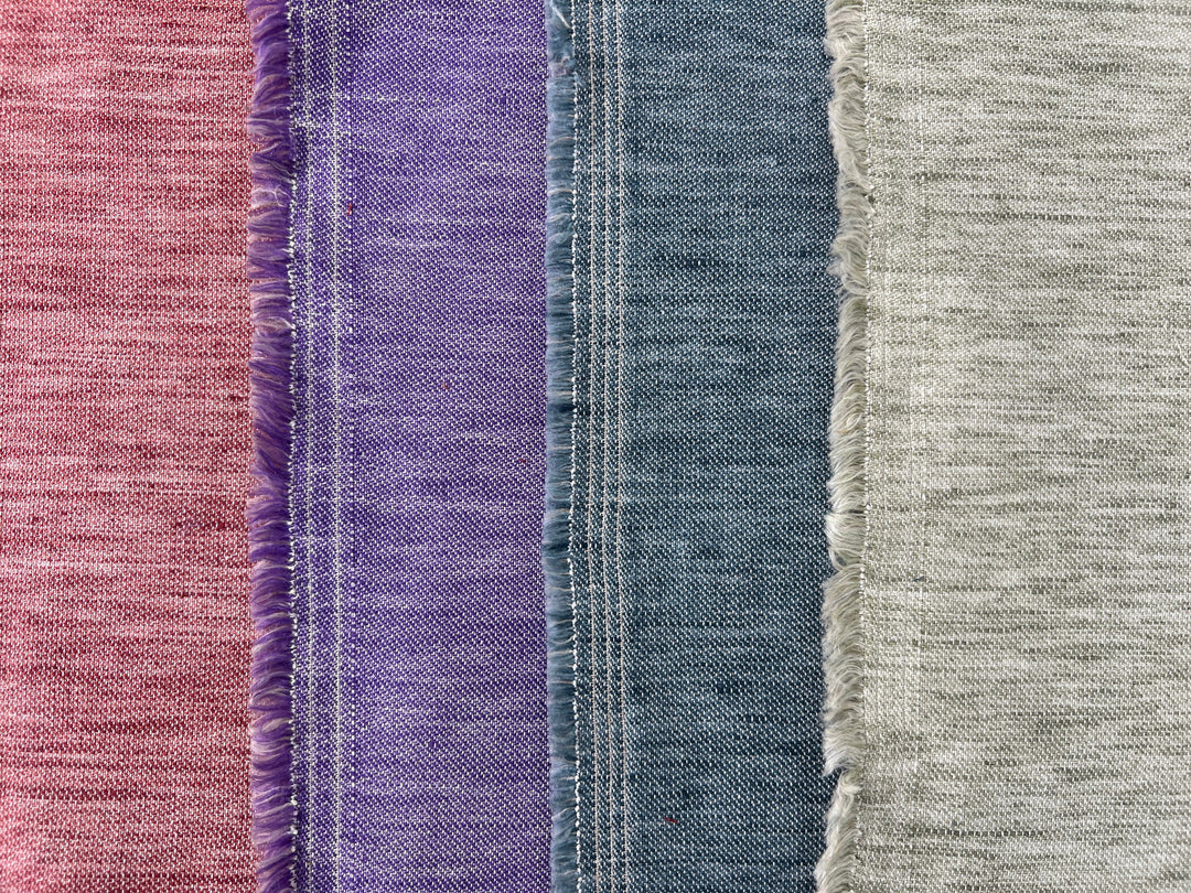 Double-Face Linen Cotton Fabric | Two-Tone Reversible Weave | 52" 6953 6954 6955 6956