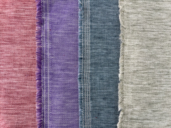 Double-Face Linen Cotton Fabric | Two-Tone Reversible Weave | 52" 6953 6954 6955 6956
