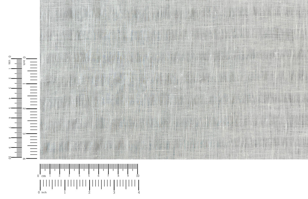 White Linen Ramie Blend Fabric | Subtle Weft Stripe & Gentle Wrinkle Effect | 51" 4196