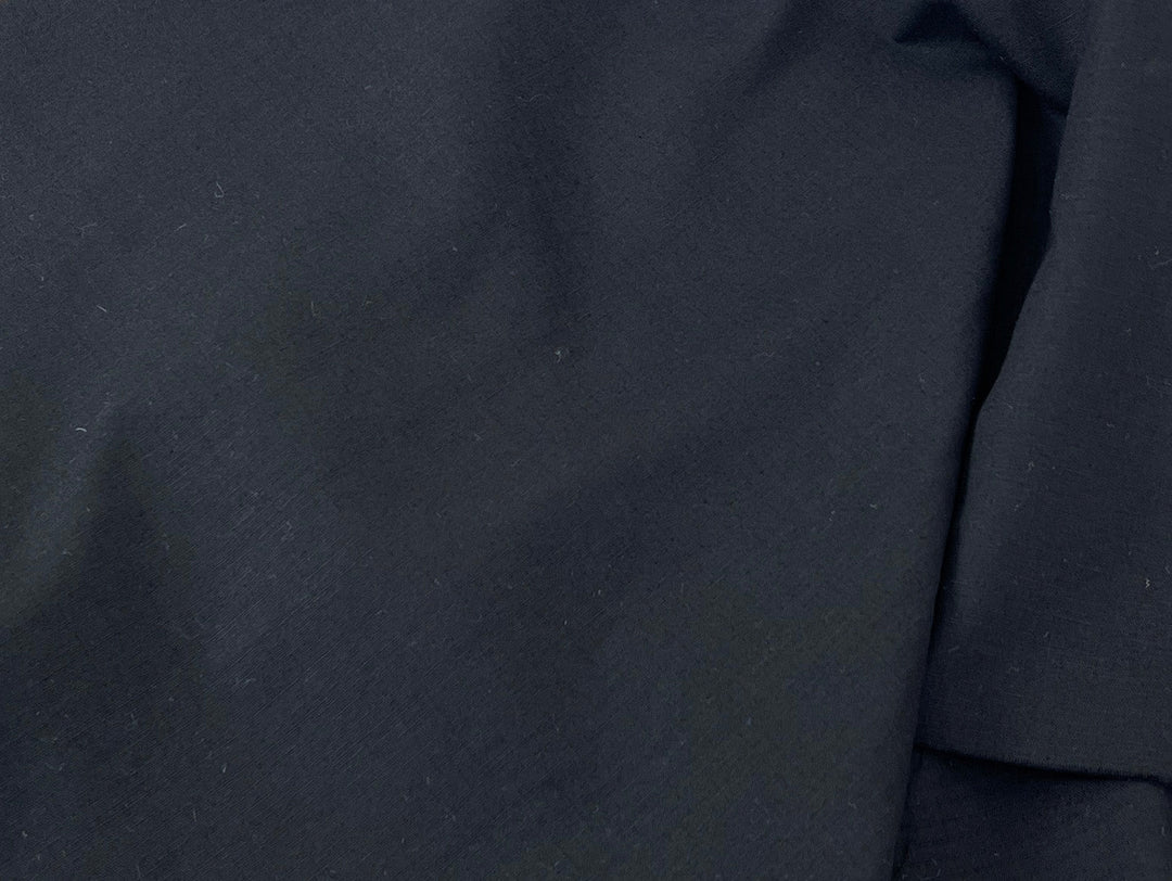 Black Double-Face Linen Cotton Blend Fabric | Medium-Heavy Weight | Subtle Stretch 6084
