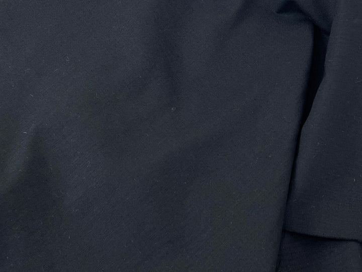 Black Double-Face Linen Cotton Blend Fabric | Medium-Heavy Weight | Subtle Stretch 6084