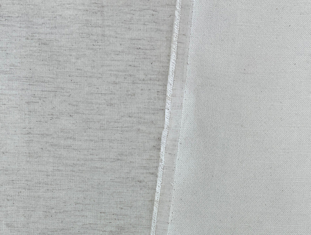 Natural Ivory Double-Face Linen Cotton Fabric | Plain Weave Face & Canvas Back | 320g | 42"   146