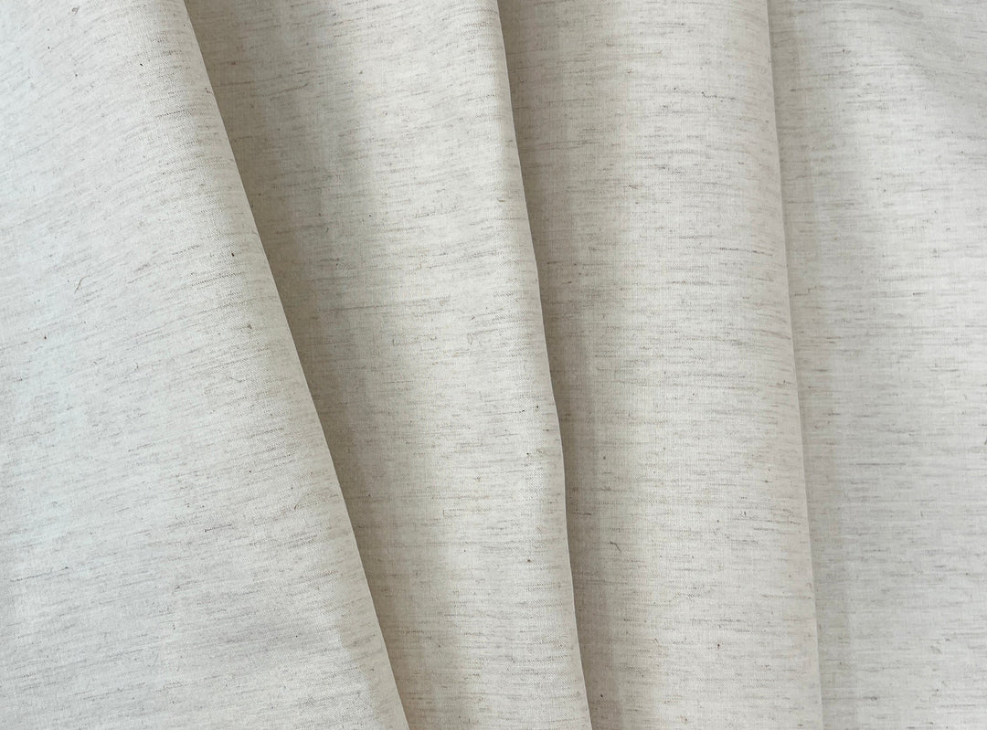 Natural Ivory Double-Face Linen Cotton Fabric | Plain Weave Face & Canvas Back | 320g | 42"   146