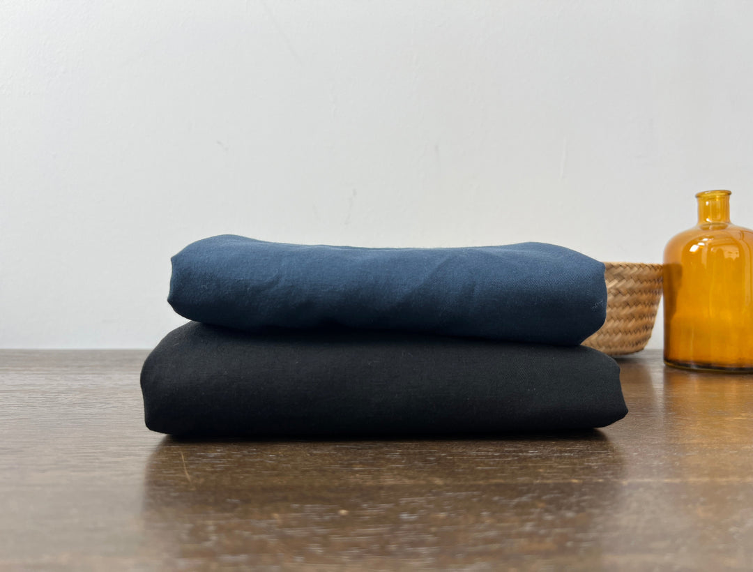 Linen Cotton Blend Fabric | High-Density Twill Weave | Medium Weight | 52"  8283 8285