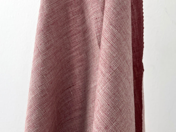 Linen Blend Fabric | Micro Herringbone Twill | Medium Weight | 51"