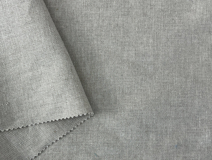 Linen Blend Fabric | Micro Herringbone Twill | Medium Weight | 51"