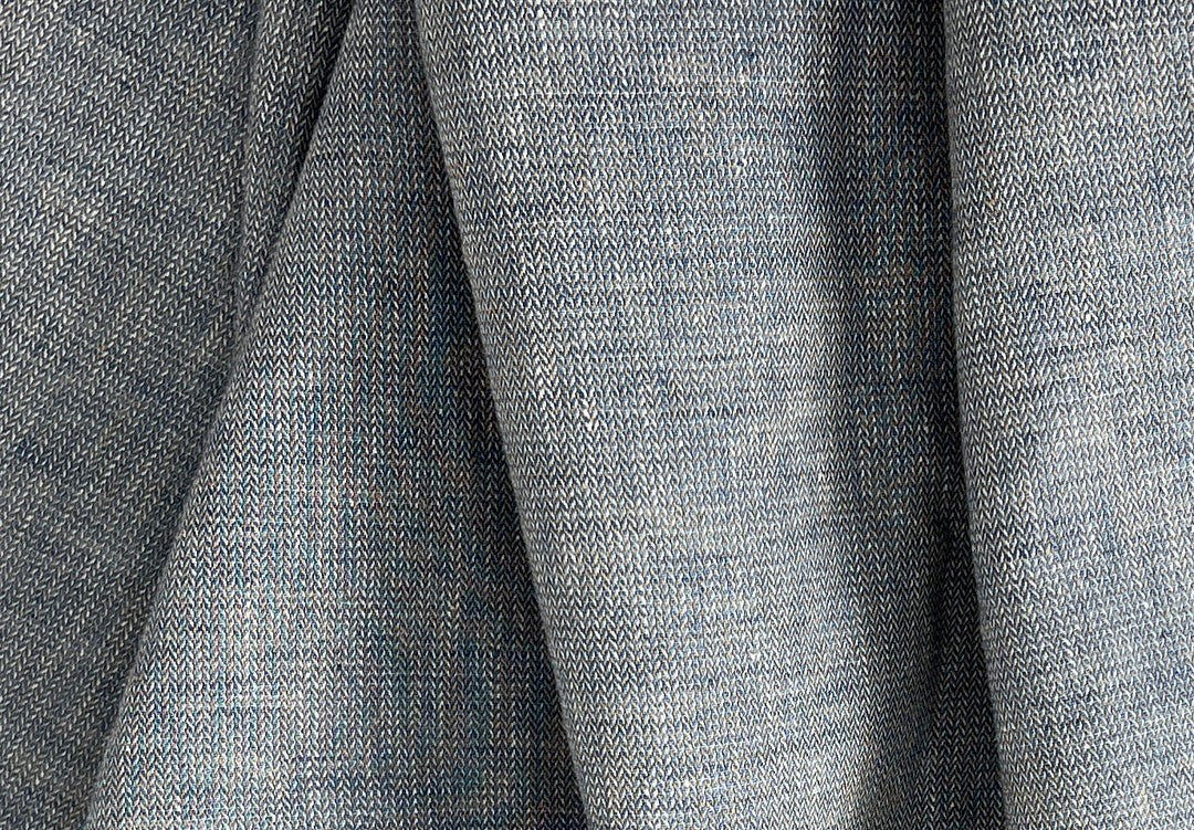 Linen Blend Fabric | Micro Herringbone Twill | Medium Weight | 51"