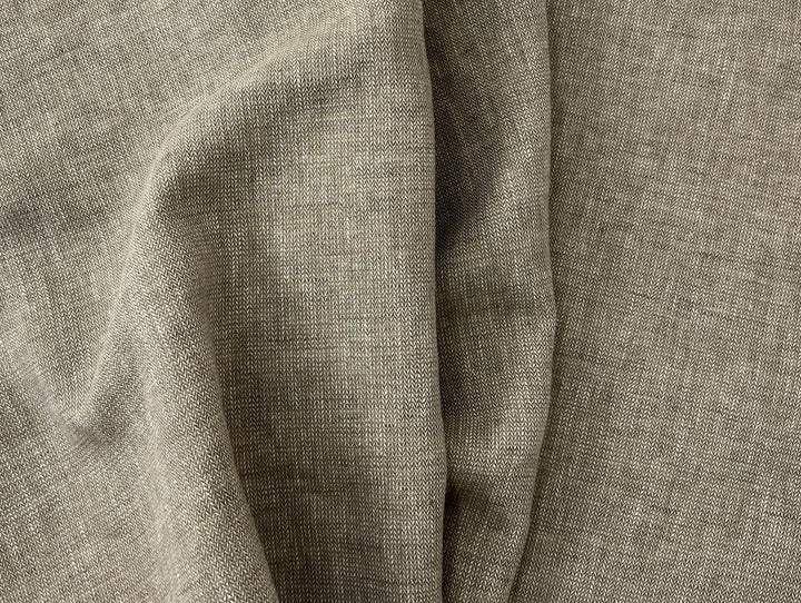 Linen Blend Fabric | Micro Herringbone Twill | Medium Weight | 51"