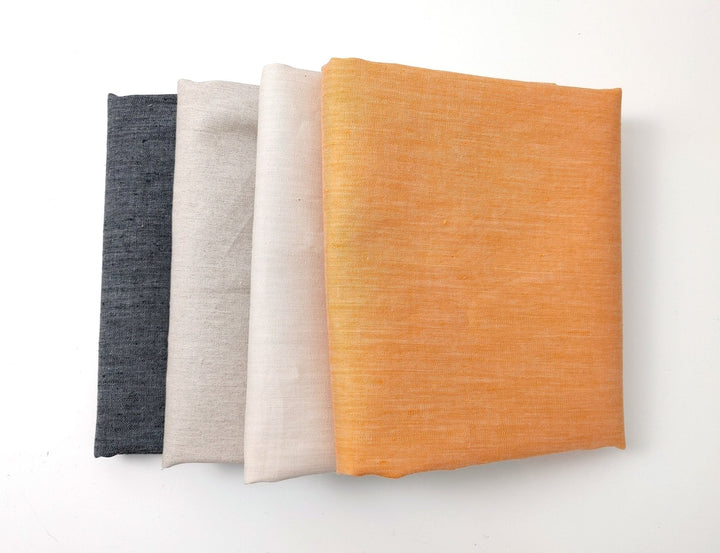 Chambray Linen Cotton Stretch Twill Fabric 3099 3248 3249 2234 - The Linen Lab - Orange