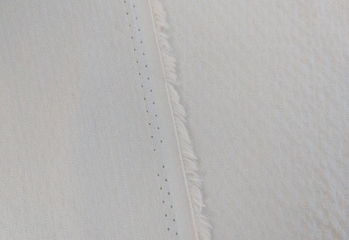 Gentle Stripes: Ramie Cotton Rayon Seersucker Fabric 3277 - The Linen Lab - Ivory