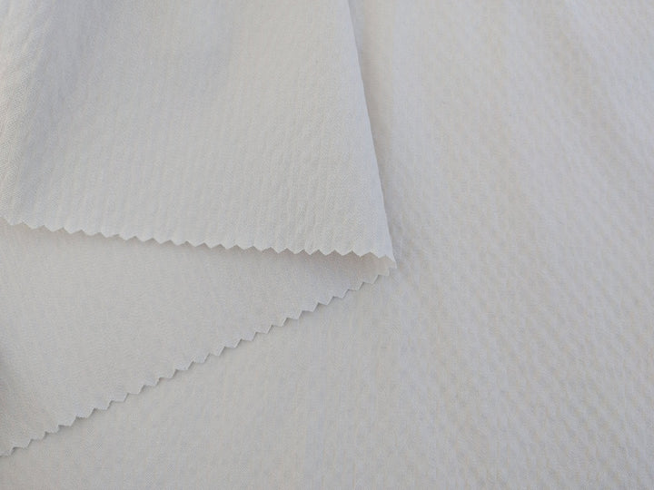 Gentle Stripes: Ramie Cotton Rayon Seersucker Fabric 3277 - The Linen Lab - Ivory