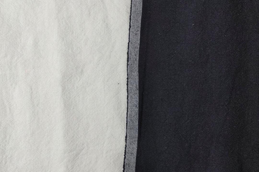 Heavy Weight 100% Linen Fabric - High Twisted 6s, White and Black Colors for Timeless Projects 4663 4966 - The Linen Lab - White