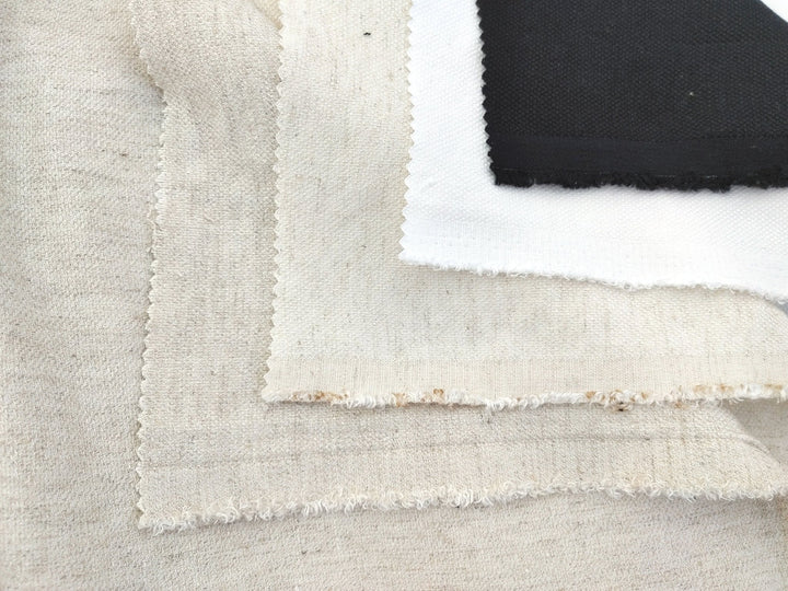 Heavy Weight Linen Rayon Stretch Fabric with Dobby Weave and Excellent Drape 6317 6414 6874 7229 - The Linen Lab - White