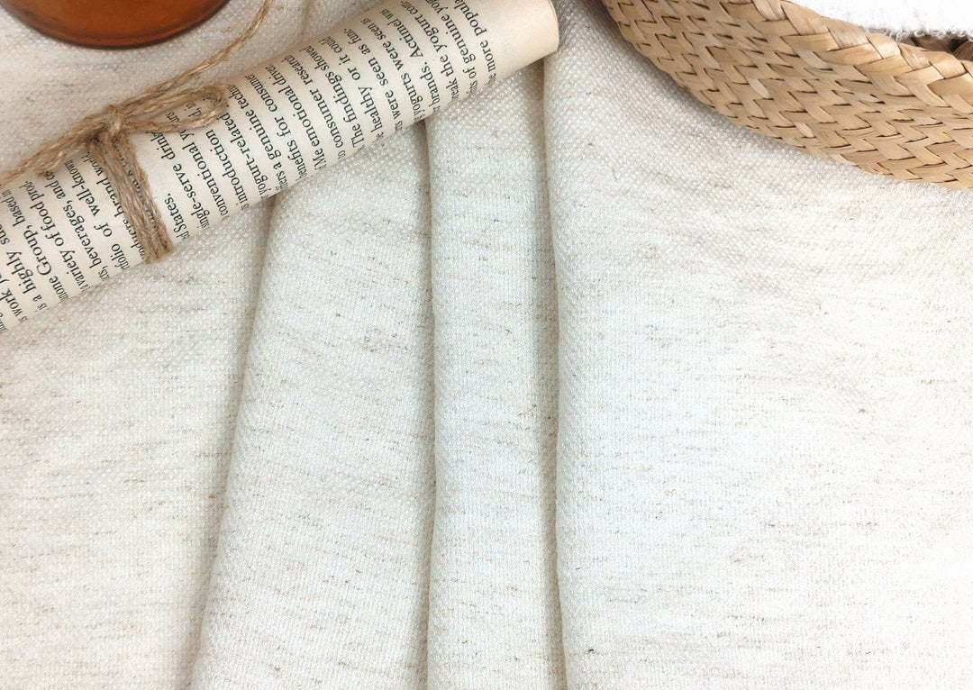 Heavy Weight Linen Rayon Stretch Fabric with Dobby Weave and Excellent Drape 6317 6414 6874 7229 - The Linen Lab - White