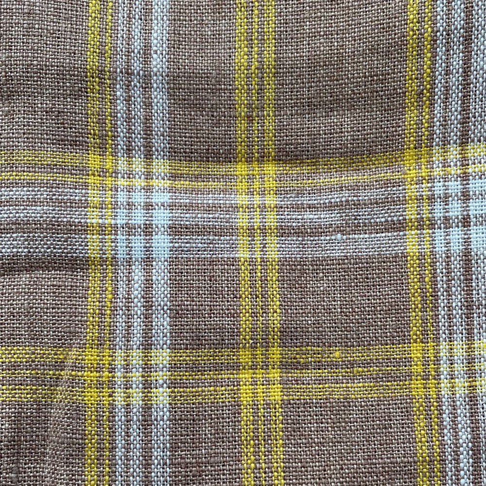 Heavy Weight Tartan Check Plaid Fabric (6749) - The Linen Lab - Beige
