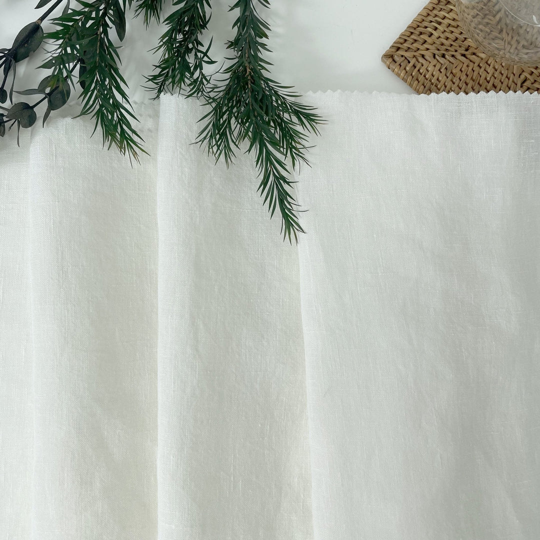 Light Weight High Twisted Linen Fabric 21s 6708 6195 6315 4895 - The Linen Lab - Light Ivory (bleached white)