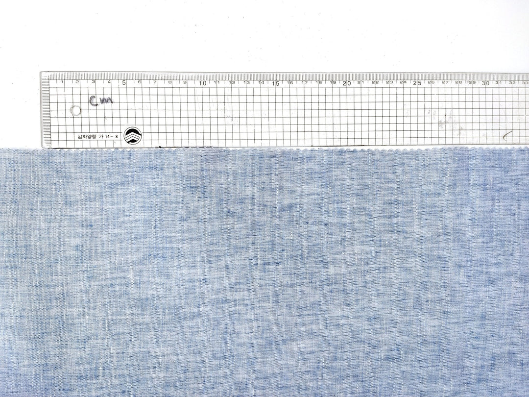 Lightweight 100% Linen Fabric: Two-Tone Chambray Elegance 7632 7746 - The Linen Lab - Mint