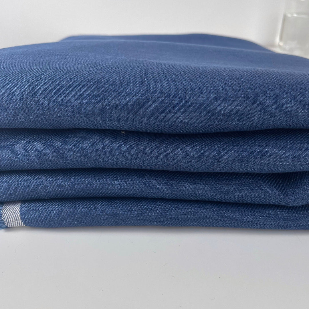 Linen Blue Twill Fabric 3943 - The Linen Lab - Blue