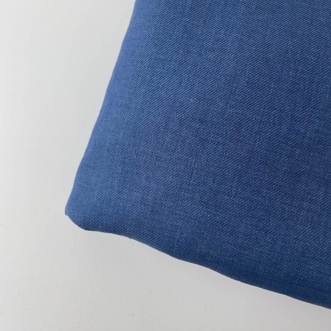 Linen Blue Twill Fabric 3943 - The Linen Lab - Blue