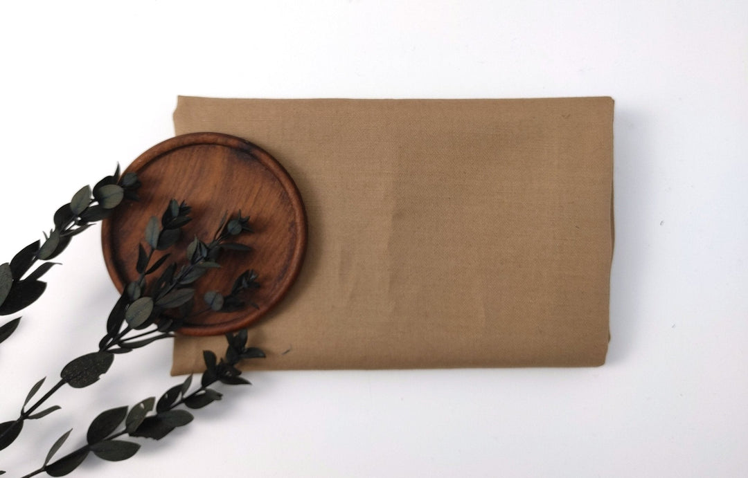 Linen Cotton Compact Twill Solid Fabric 3154 - The Linen Lab - Beige