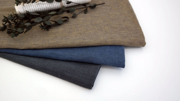 Linen Cotton Denim Twill Fabric (7162 7163 7164) - The Linen Lab - navy