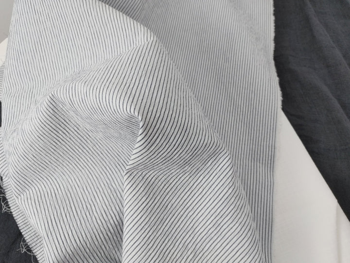 Linen Cotton Double Face Fabric Reversible 2988 - The Linen Lab - Blue