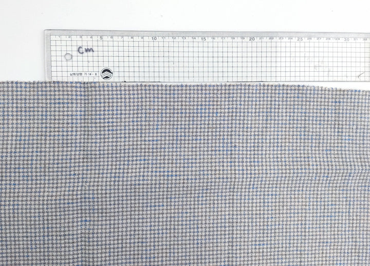 Linen Cotton Small Check Fabric Heavy Weight 7236 - The Linen Lab - Blue