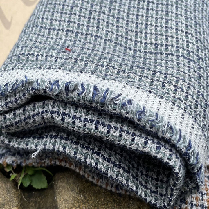 Linen Dobby Tweed Chambray Fabric (6476 6477) - The Linen Lab - Green